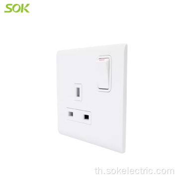 13A250V ปลั๊กไฟแบบขั้วเดียว 1Gang Switched Socket